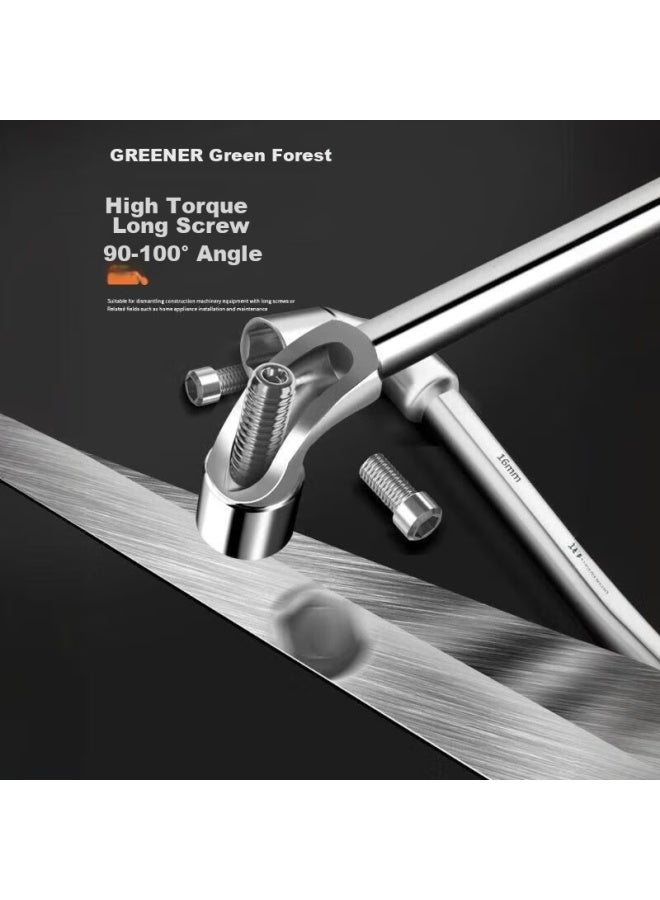 Greener L-shaped Household Socket Wrench Set Of 3： Hexagon/pipe/torpedo/bent Head/double-headed/piercing Tire Wrench - Image 2