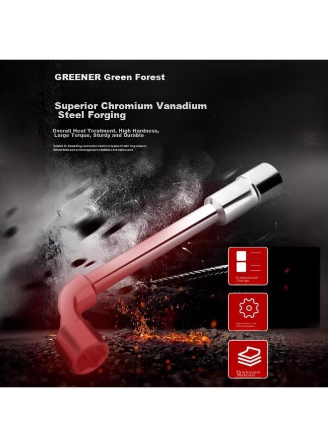 Greener L-shaped Household Socket Wrench Set Of 3： Hexagon/pipe/torpedo/bent Head/double-headed/piercing Tire Wrench - Image 4
