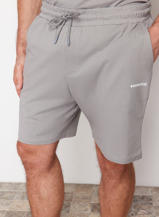 trendyol Gray Tracksuit Set Regular Font Printed 100% Cotton - Image 5