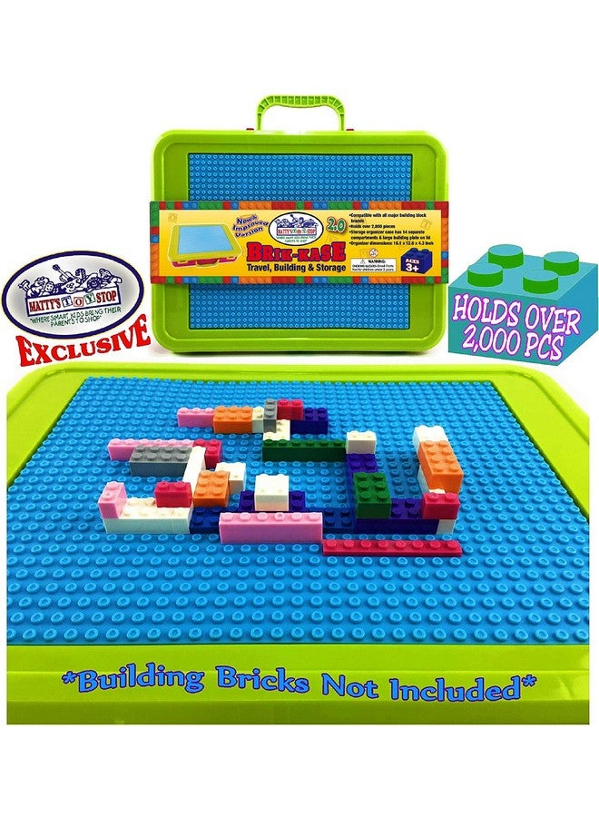 Matty's Toy Stop Matty's Toy Stop Brik-Kase 2.0 Travel, Building, Storage & Organizer Container Case with Building Plate Lid (Holds Approx 2000pcs) - Compatible with All Major Brands (Pink, Lime & Aqua)  - Image 4