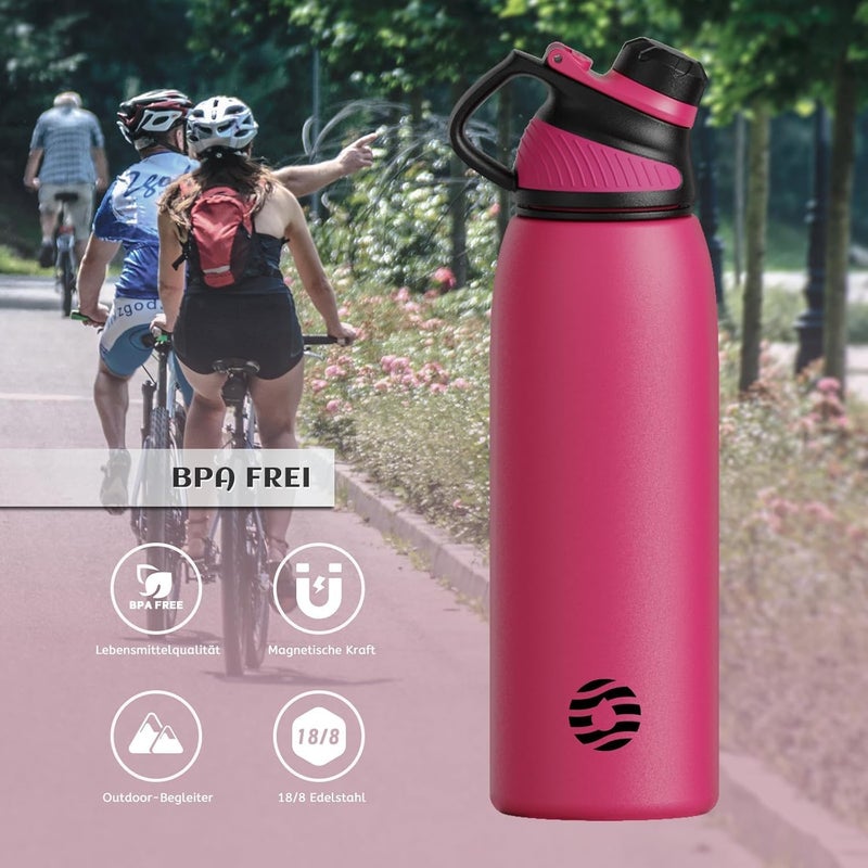 FjBottle Stainless Steel Water Bottle 600ml/800ml/1L/1.5L with Magnetic Lid, BPA Free Insulated Water Bottle, Sports Metal Hot&Cold Drinks Vacuum Flask Leak-Proof for Gym, Work, Travel - Image 5