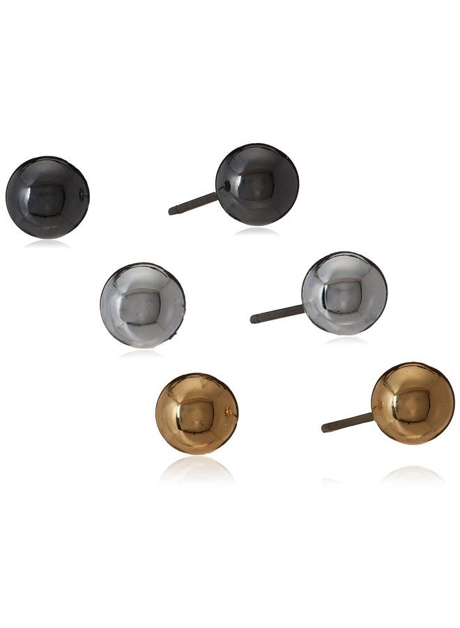 NINE WEST Metal Motion Tritone Trio Stud Earrings - Image 1