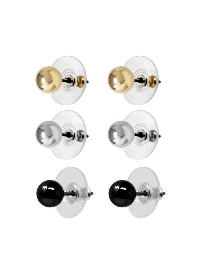 NINE WEST Metal Motion Tritone Trio Stud Earrings - Image 3
