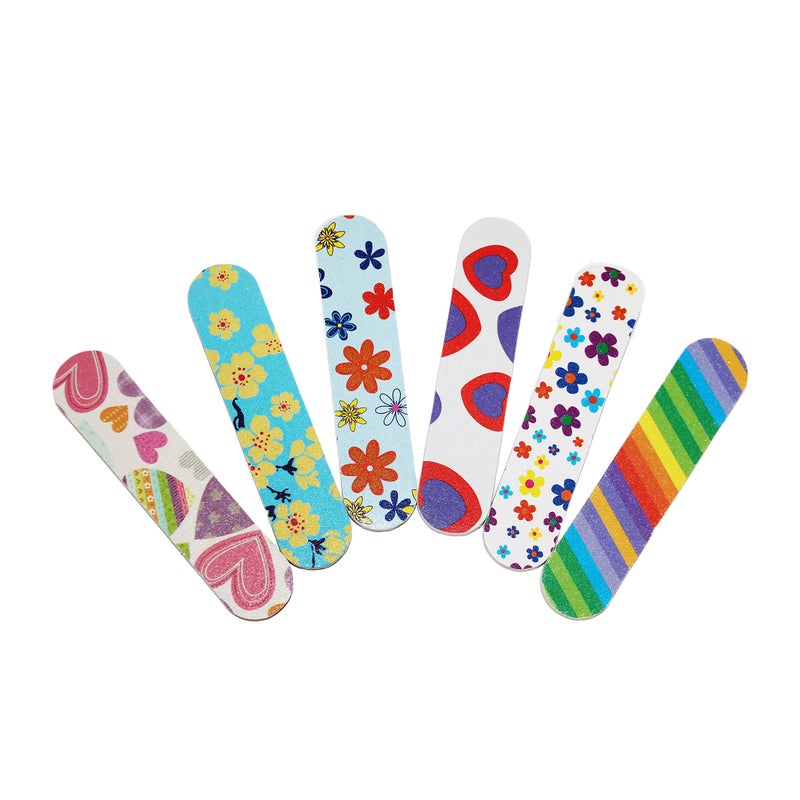 ZMOI (1 Dozen) Colorful Girly Mini Emery Board Nail Files - Image 1