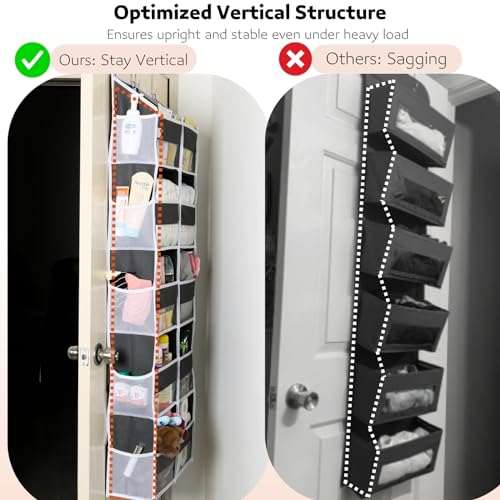 Ofiray-home Over the Door Organizer 5 Tiers, Extra Large Behind Door Storage of 10 Compartments, 80 lbs Weight Capacity Over Door Organizer, Door Hanging Organizer for Closet, Diaper Organizer, Room storage - Image 4
