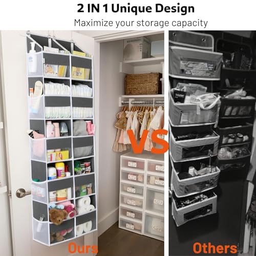 Ofiray-home Over the Door Organizer 5 Tiers, Extra Large Behind Door Storage of 10 Compartments, 80 lbs Weight Capacity Over Door Organizer, Door Hanging Organizer for Closet, Diaper Organizer, Room storage - Image 2