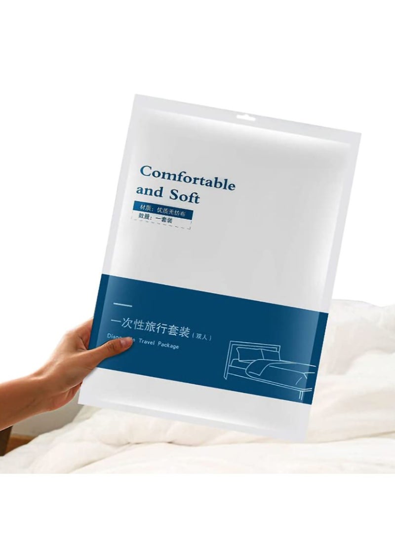 Portable Travel Disposable Set - 3-Piece Bedding Sheets for Hotels and Travel, Safe Healthy and Convenient  Comfortable Duvet Cover and Pillowcase Set for Hotels and Travel (3 Piece Set) - Image 1