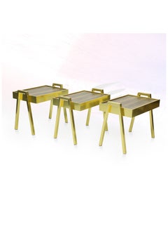 مالتي هوم فيرنيتشر طاولة عش بتصميم حديث MH-NT117-حجر أبيض  - Image 1