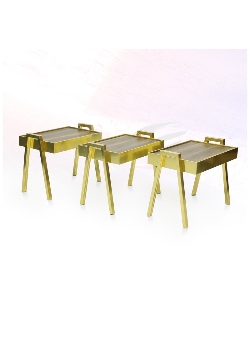 مالتي هوم فيرنيتشر - طاولة عش بتصميم حديث MH-NT117-حجر أبيض - Image 1