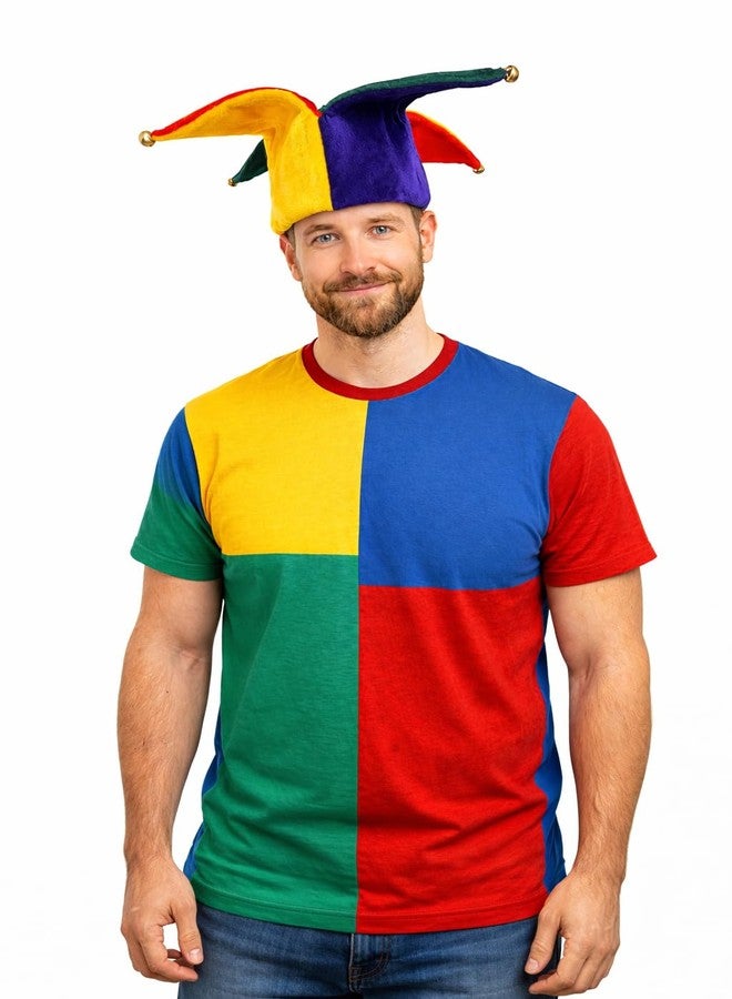 Vaulted Skulls & Co Jester Hat | Jester Hat with Bells | Clown Cap | Medieval Fool Hats | Renaissance Fair Hats | Court Jesters Headwear | Mardi Gras Accessories | Elastic Fit (Hat Only, Costume Not Included) - Image 1