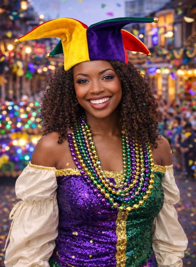 Vaulted Skulls & Co Jester Hat | Jester Hat with Bells | Clown Cap | Medieval Fool Hats | Renaissance Fair Hats | Court Jesters Headwear | Mardi Gras Accessories | Elastic Fit (Hat Only, Costume Not Included) - Image 5