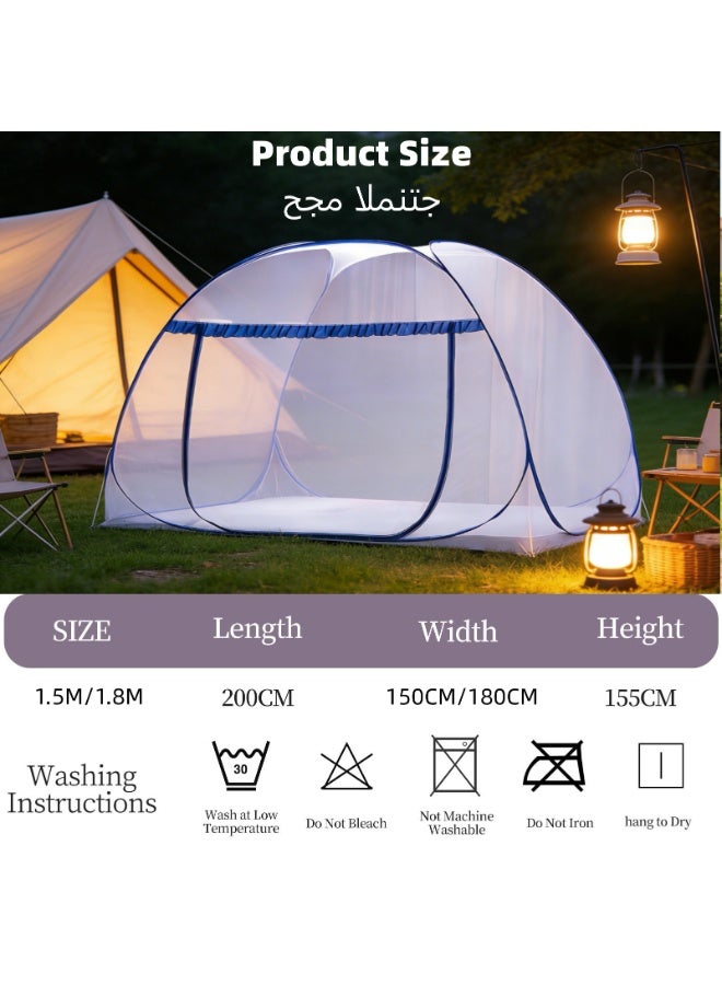 KYD Pop-Up Mosquito Net, Fully Enclosed Portable Mosquito Netting with Bottom Mesh, Double Entry Folding Bed Tent for Baby Adults | Indoor & Outdoor Use - Image 4