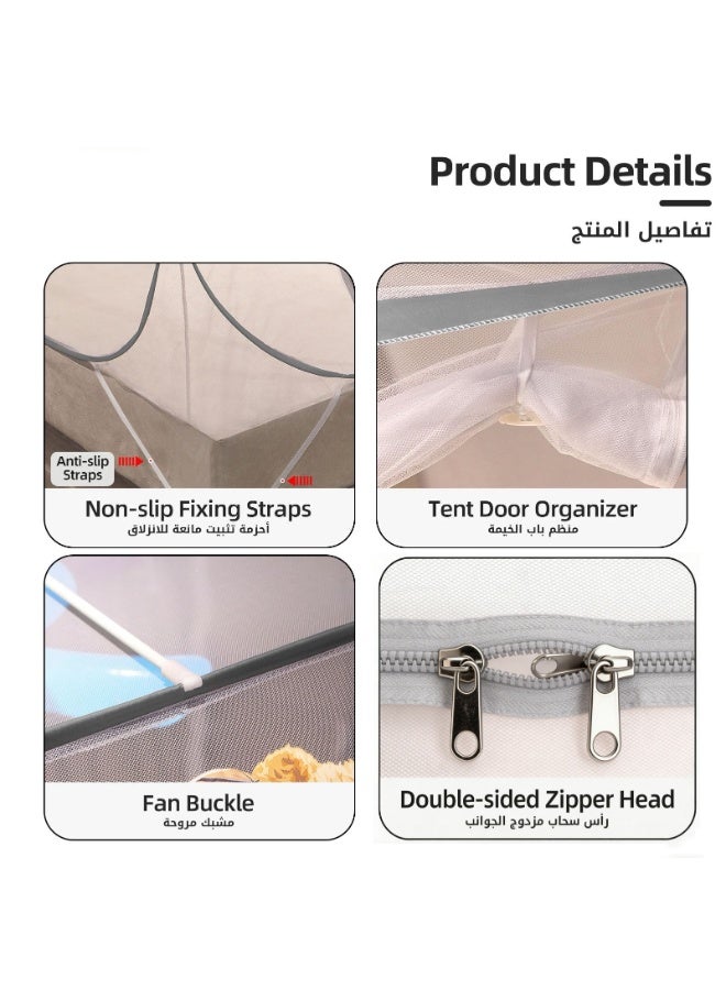 KYD Pop-Up Mosquito Net, Fully Enclosed Portable Mosquito Netting with Bottom Mesh, Double Entry Folding Bed Tent for Baby Adults | Indoor & Outdoor Use - Image 2