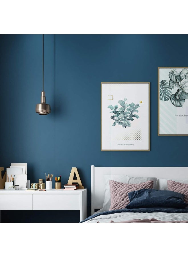 Peel and Stick Wallpaper Blue Teal Contact Paper for Cabinets Desk Walls Self Adhesive Bulletin Board Paper Roll for Classroom School Navy Blue Wallpaper Removable Bedroom Dorm  - Image 3