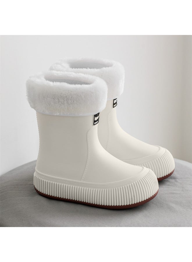 Children's Rain Boots For Boys And Girls, Special For Primary School Students To Go To School, Medium And Large Kidsren's Rain Boots Fleece-lined Waterproof Anti-slip Rubber Shoes And Water Shoes