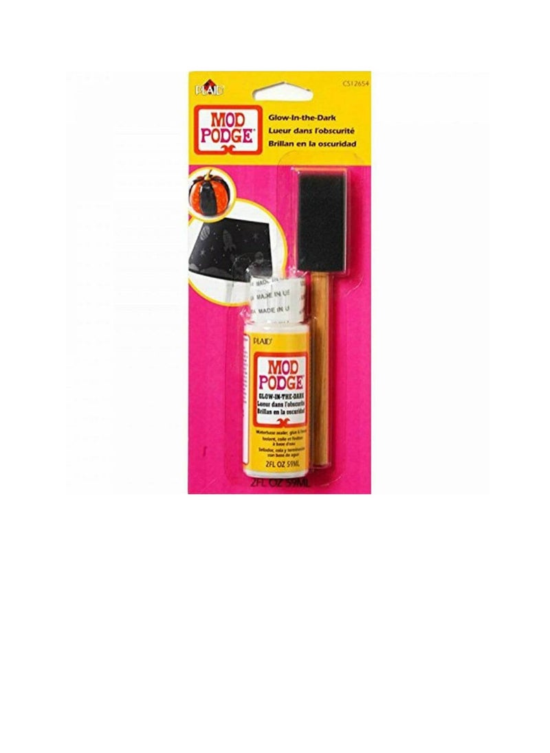 Mod Podge - Mod Podge Medium with Foam Brush 2oz Glow-In-The-Dark - Image 1
