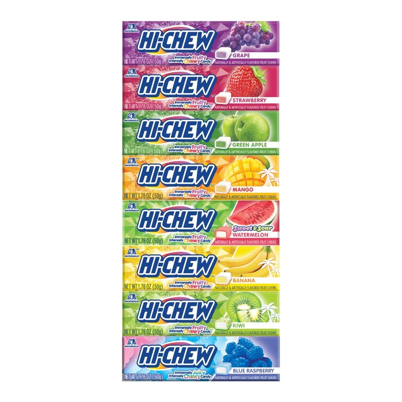 HI-CHEW Variety Sticks, 8-Pack, Soft & Chewy Halloween Candy, 1.76oz Each, Bulk Candy Individually Wrapped - Made with Immensely Juicy Fruity Flavors - Image 1