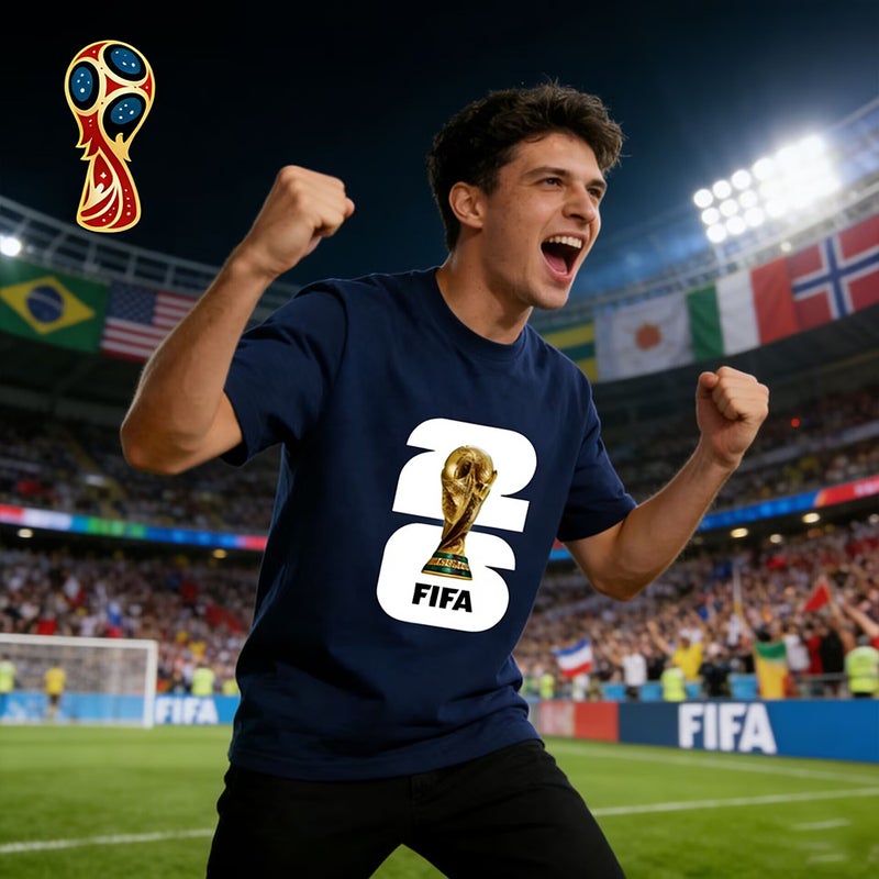 FIFA World Cup Themed Men's Summer Loose Casual T-Shirt - Fan Celebration Tee