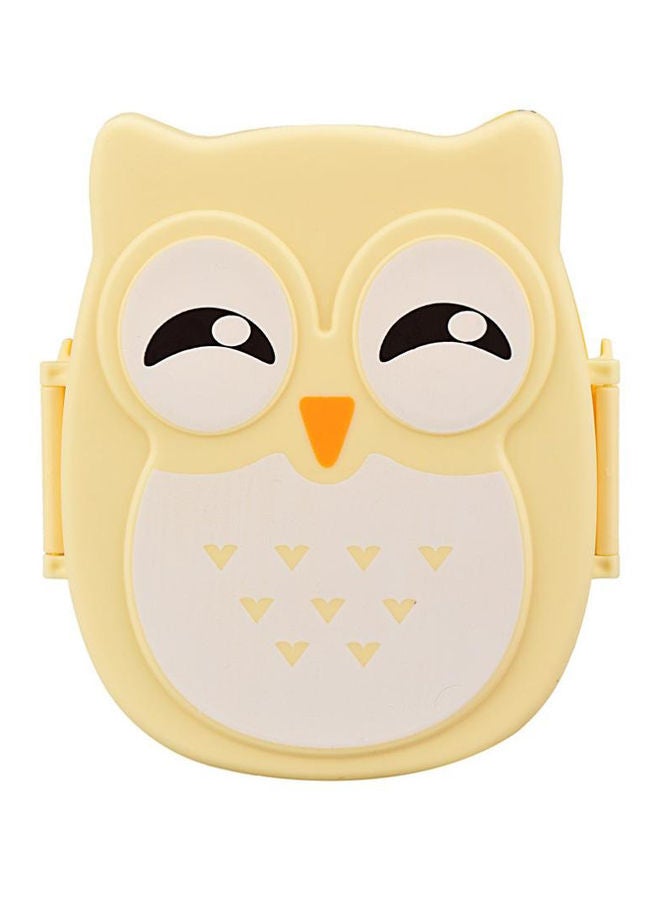 NIBEMINENT Owl Designed Food Container Lunch Box Yellow/Beige/Black 16cm - Image 2