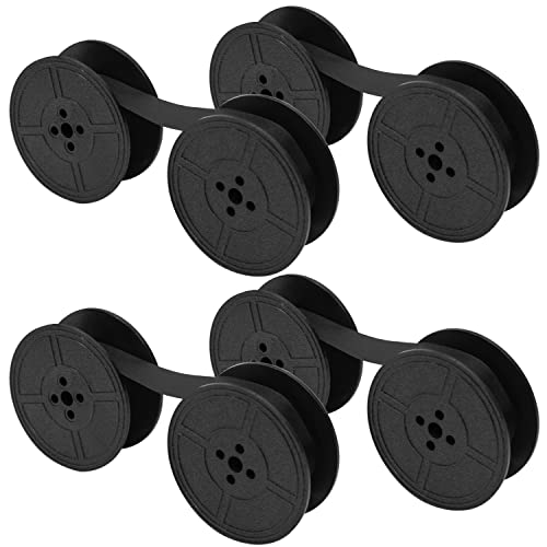 Jolbndcv 4 Pairs Universal Typewriter Ribbon Twin Spool Replacement Pack Compatible with Most Typewriter Black - Image 1