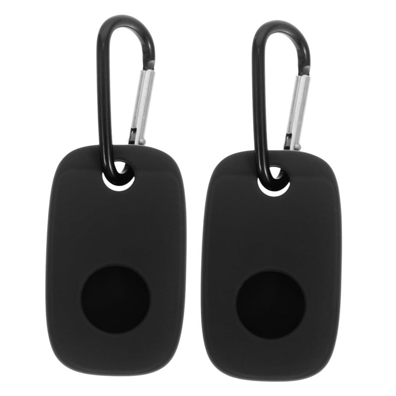 2Pcs Unbreakable Keychain Carabiner with Tile Mate Protection Case Shockproof Cover Black - Image 2
