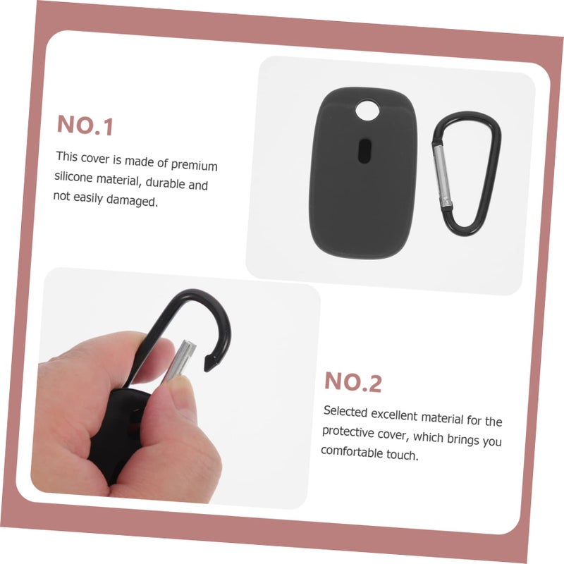 2Pcs Unbreakable Keychain Carabiner with Tile Mate Protection Case Shockproof Cover Black - Image 5