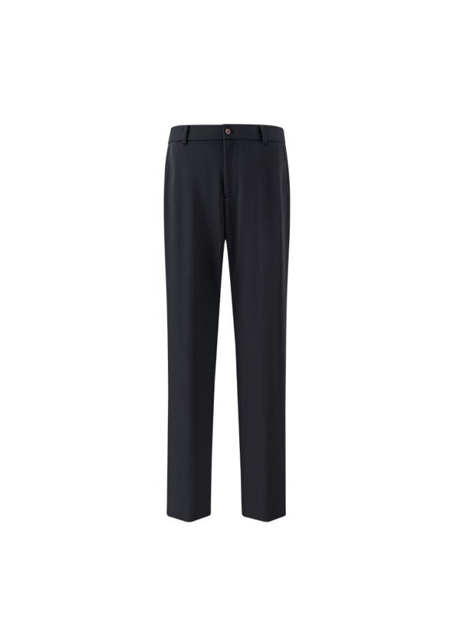 Ouding [cool Fiber] First-class Black High-elasticity Casual Trousers For Men, Summer Cool Long Pants, Black, Size 35 - Image 3