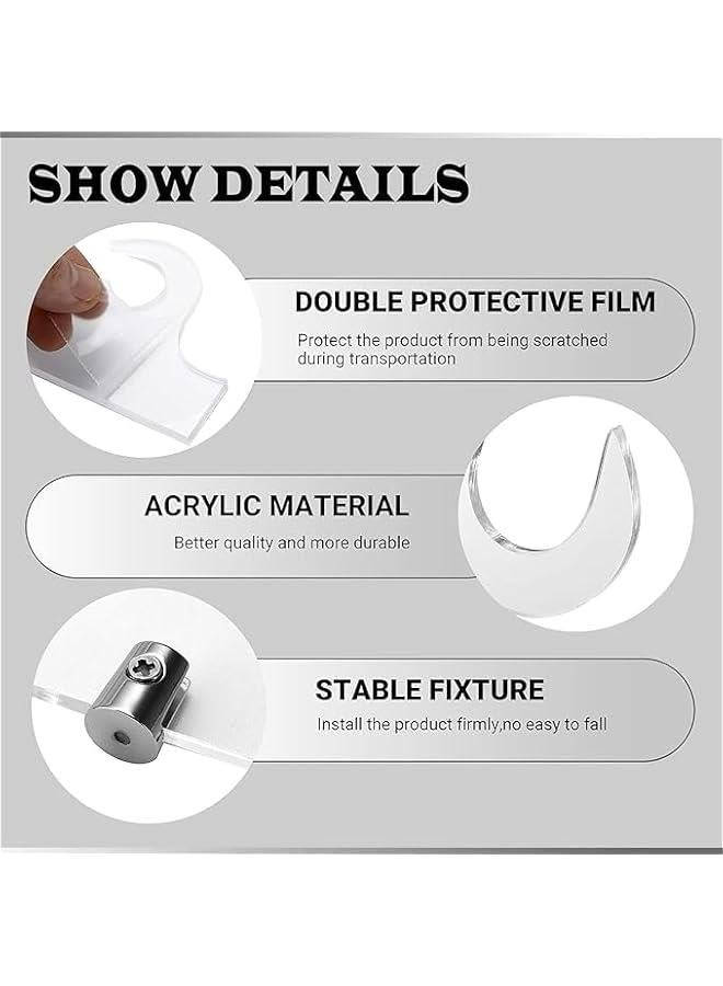 Sword Wall Mount, 2 Layer Sword Wall Mount Display Hooks, Acrylic Katana Stand Wall Mounted, Lightsaber Wall Mount, Sword Stand, Sword Hook Display Which Can Support All Swords (White) - Image 4