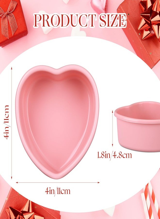 Menkxi 12 Pcs Mother's Day Heart Shaped Cake Pans Pink Red Silicone Mini Heart Cake Mold Nonstick Dessert Pan Chocolate Baking Tray Bakeware for Mother's Day Birthday Cupcake Muffin Tool(Pink,4'') - Image 2