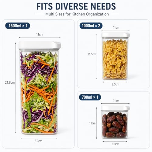 BARRYSAIL Vacuum Sealed Food Storage Containers with Pump – Airtight, Keeps Food Fresh, Prevents Bacteria – Ideal for Grains, Coffee, Snacks & dog food storage container(4-Piece Set) - Image 3