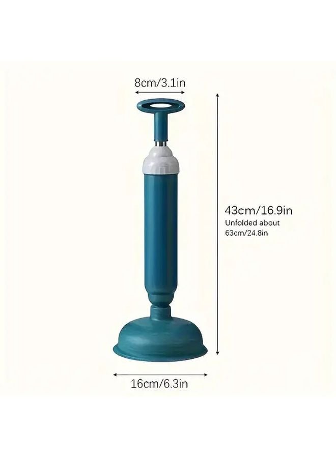 Green Heavy Duty Manual Toilet Clog Remover Powerful Suction Drain Cleaner Snake Tool - Image 5