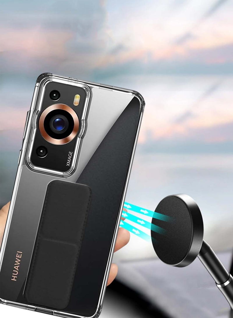 Wtech Huawei P60 Pro 4G 2023 TPU Hand Grip Air Pillow Case Cover - Clear/Black - Image 3