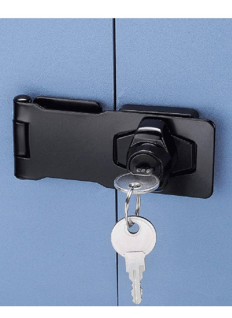 KNP - KNP Hasp Locks Twist Knob Keyed Locking Hasp for Small Doors, Cabinets and More,Chrome Plated Hasp Lock Catch Latch Safety Lock 2.5" - Image 1
