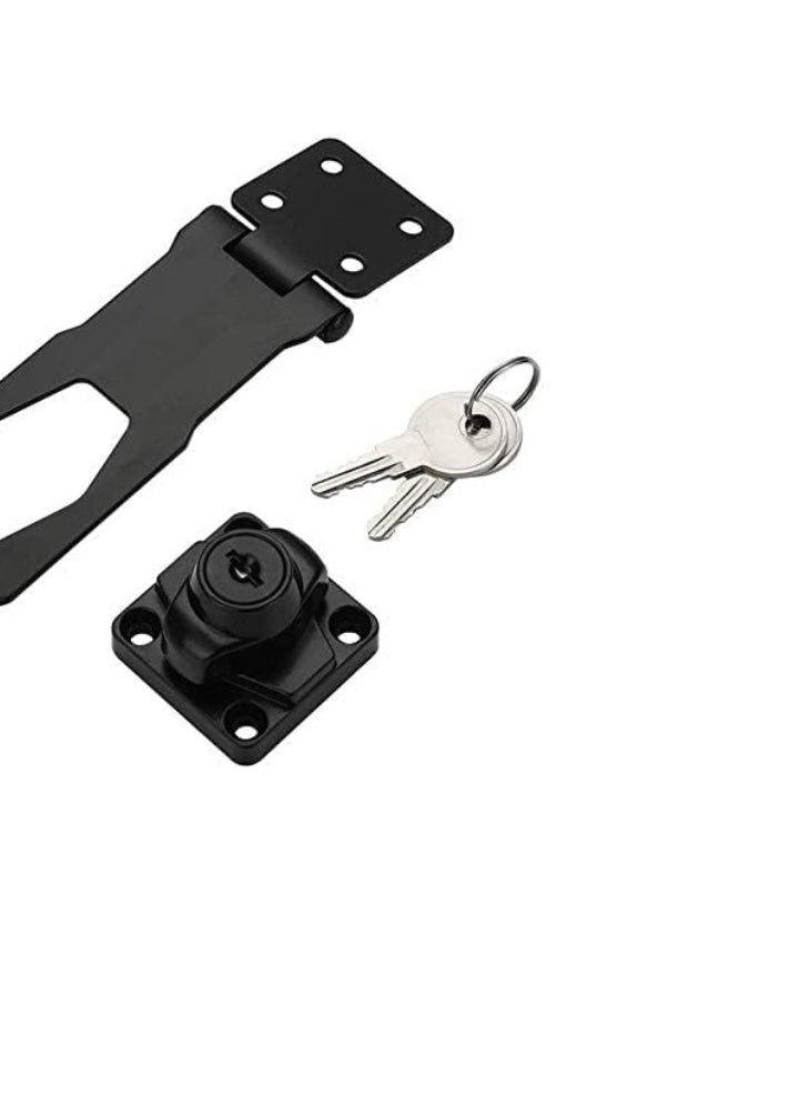 KNP - KNP Hasp Locks Twist Knob Keyed Locking Hasp for Small Doors, Cabinets and More,Chrome Plated Hasp Lock Catch Latch Safety Lock 2.5" - Image 1