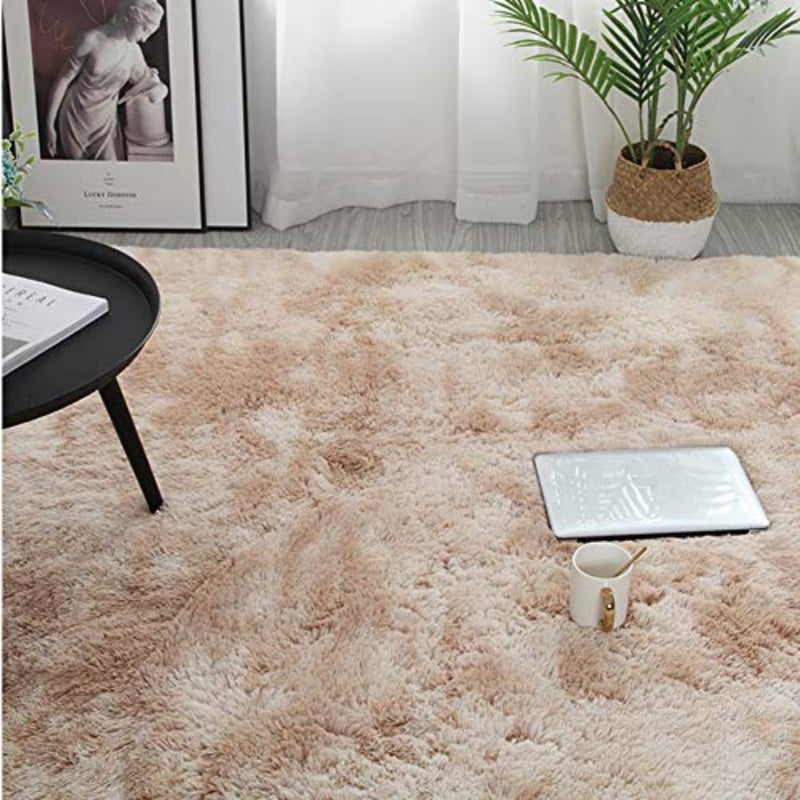 Home Decor Ultra Soft Modern Luxurious Thick Pile Square Rug - Brown 140x200cm - Image 3