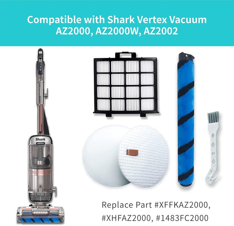 Leemone ملحقات استبدال الفلتر Leemone AZ2002 لجهاز شفط Shark AZ2002 AZ2000 AZ2000W Vertex DuoClean PowerFin مع 2 فلتر بعد المحرك و 4 فلتر إسفنج و شعيرات فرشاة ناعمة - Image 3