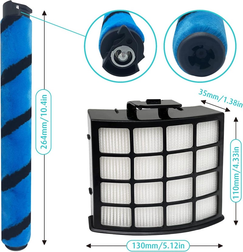 Leemone ملحقات استبدال الفلتر Leemone AZ2002 لجهاز شفط Shark AZ2002 AZ2000 AZ2000W Vertex DuoClean PowerFin مع 2 فلتر بعد المحرك و 4 فلتر إسفنج و شعيرات فرشاة ناعمة - Image 4