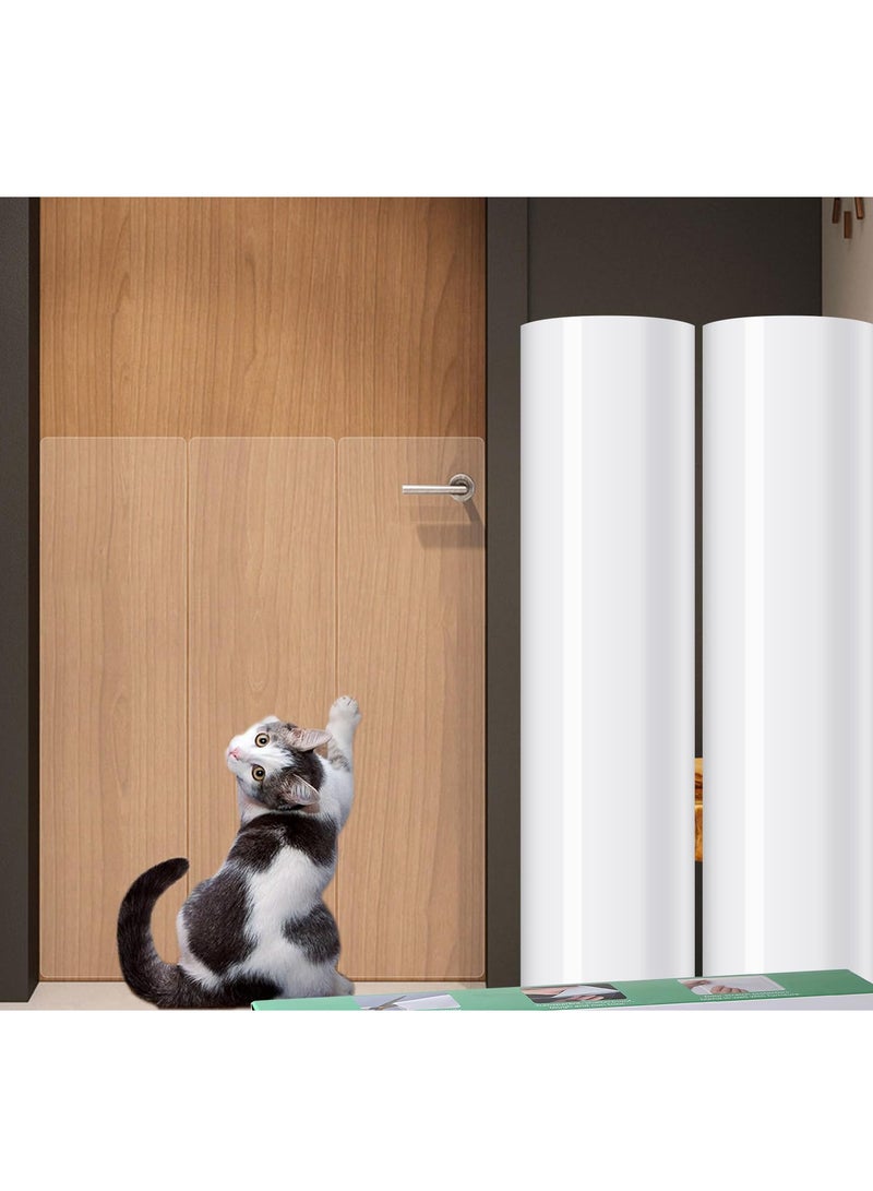 SYOSI 2Pcs Thicken Anti Cat Scratch Furniture Protector Scratch Deterrent Tape for Furniture Single Sided Sticky Couch cat Scratch Protector Couch Corner Protectors for Cats Cat Repellent Tape 118"x8" - Image 1