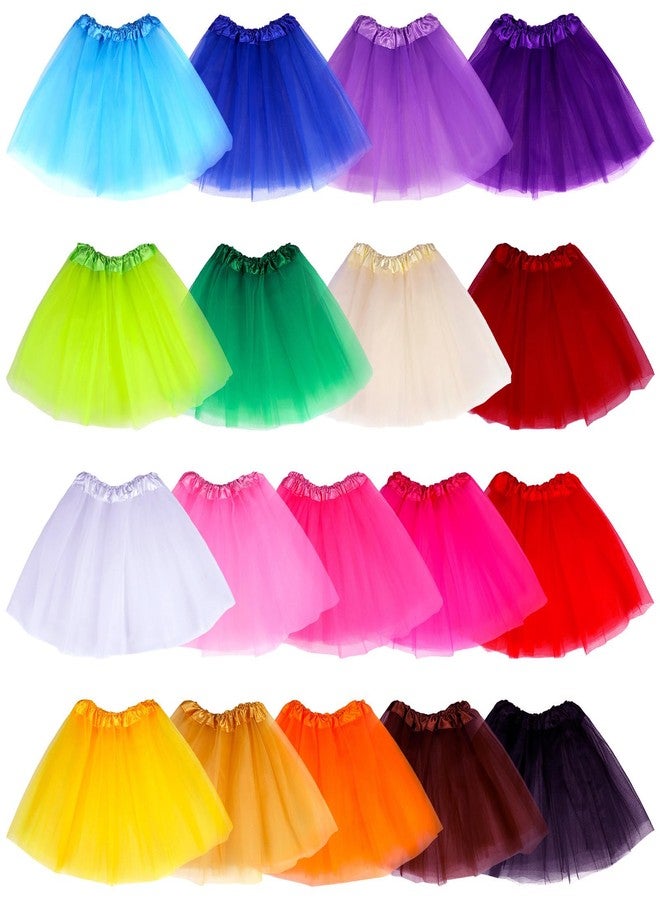 Hoemwarm 18 Pcs Girls Tutu - 3 Layers Multicolor Skirt for Toddlers, Princess Dresses, Dance Fluffy Tulle Skirt for Birthday Party Costume - Image 1