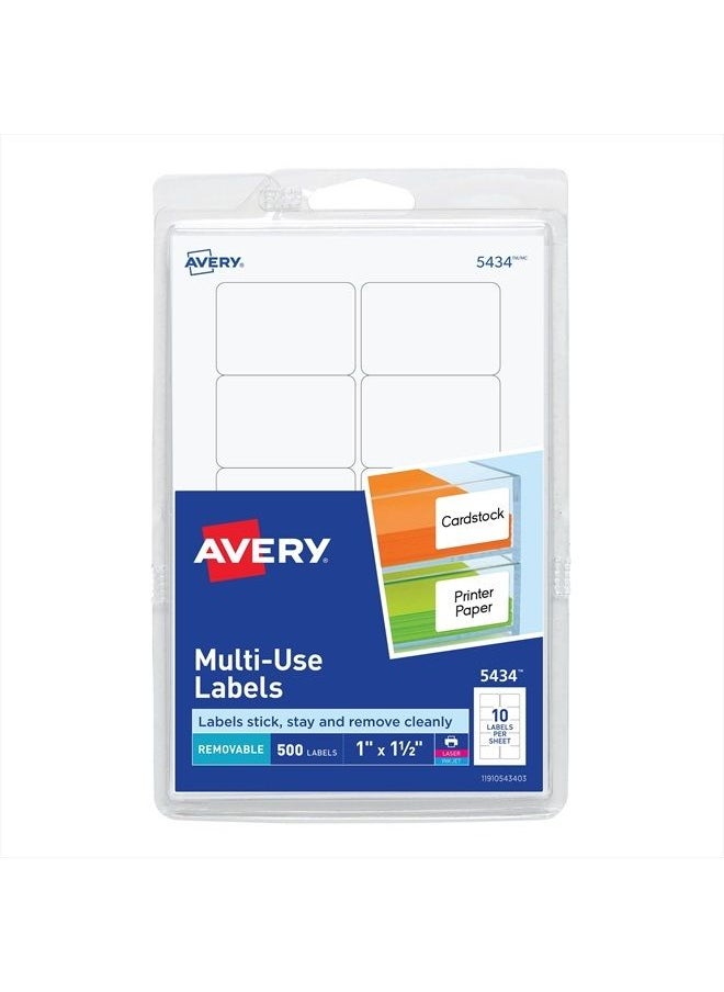 Self-Adhesive Removable Labels, 1 x 1.5 Inches, White, 500 per Pack (05434) - pzsku/ZF9C2D59C294284D23968Z/45/_/1683796291/347a6fe6-dbc1-4ca1-8c3e-571df15f48a8