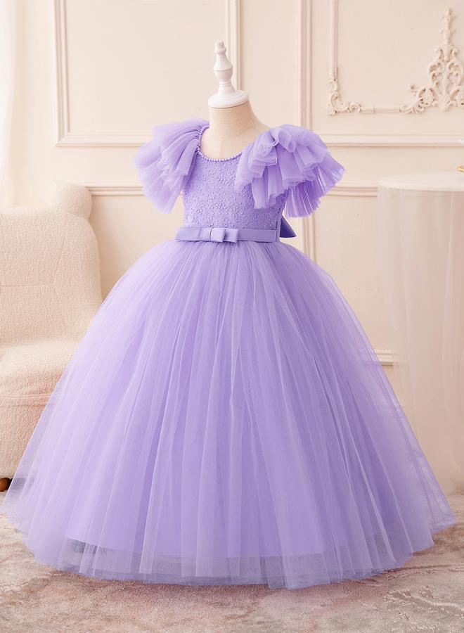 Take Two Faux Pearl Decor Bow Detail Party Dress - Image 1