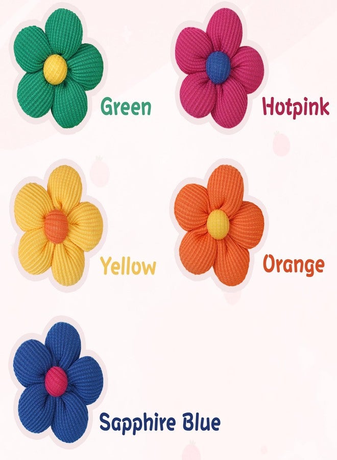 CÉLLOT 10PCS Flower Hair Ties,4cm in Diameter Seamless Nylon Bands, Normal Ponytail Holders for Girls,Teens and Women - Image 2