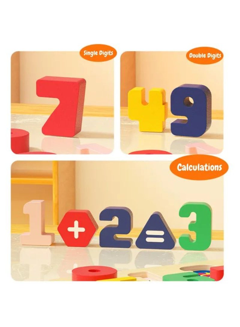 MiDeer Wooden Number Board – Montessori Toy for Toddlers Ages 18+ months | Eco-Friendly Basswood Puzzle for Number Recognition, Shape Matching & Color Sorting | Early Math Learning Toy  - Image 1