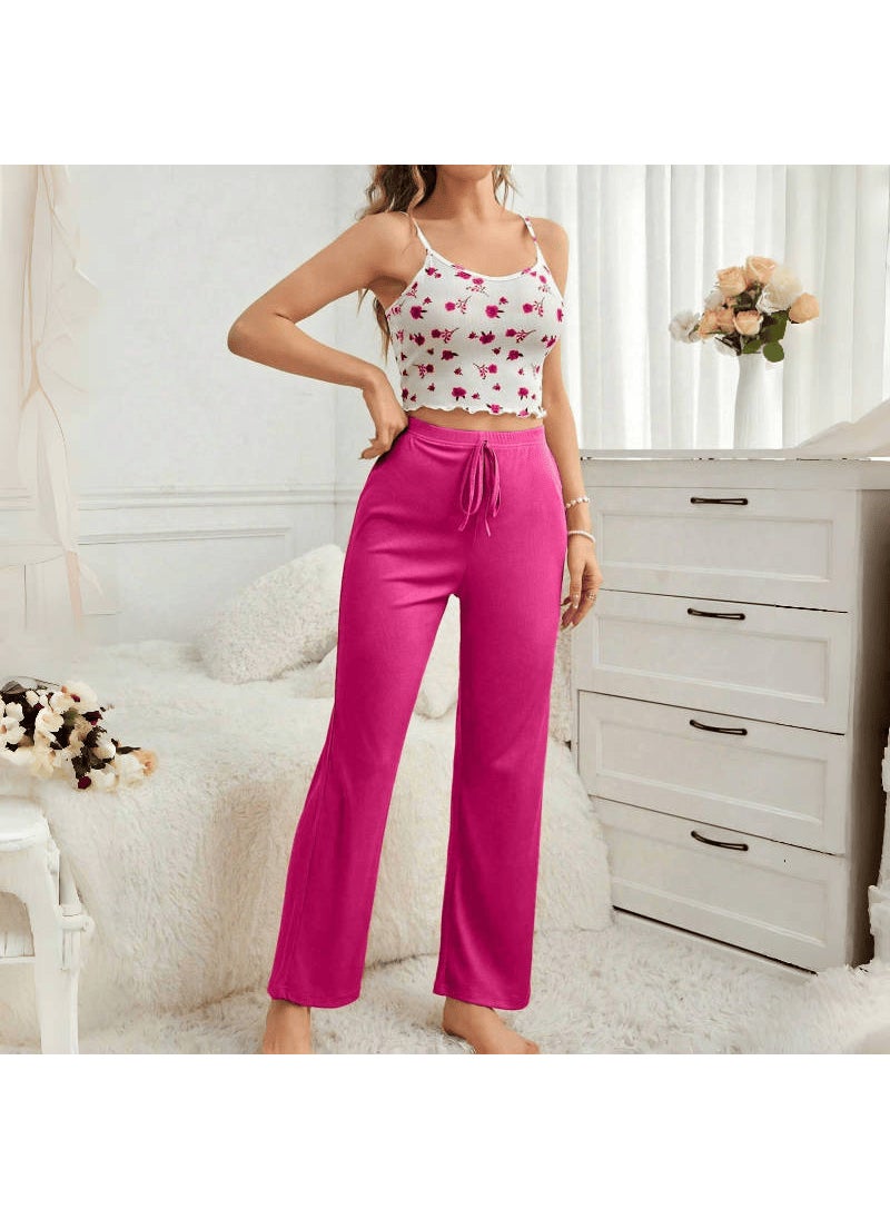 Generic - 2024 TEMU Lounge Set Comfy Sleeveless Top Pants Pajamas Blue - Image 1