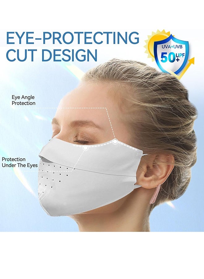 Wffo 5 Pcs Breathable Ice Silk Face Masks Set - UV Face Mask - Sun Protection - Sports Face Mask - Breathable Mesh Face Cover - Dust Proof Sun Protection Fabric Face Covering - Washable, Reusable - for Running Fishing Golf Sports Face Shield (Pink/Blue/Light Grey/Dark Grey/Black) - Image 5