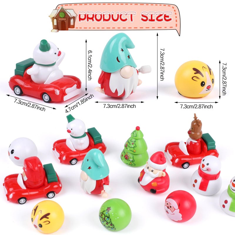 سساين CCINEE 12 حزم عيد الميلاد سحب السيارات اللعب الصغيرة عيد الميلاد Windup سيارة اللعب السائبة لقضاء عطلة الطرف تفضل الأطفال هدايا عيد الميلاد تخزين جوائز الفصول الدراسية - Image 2