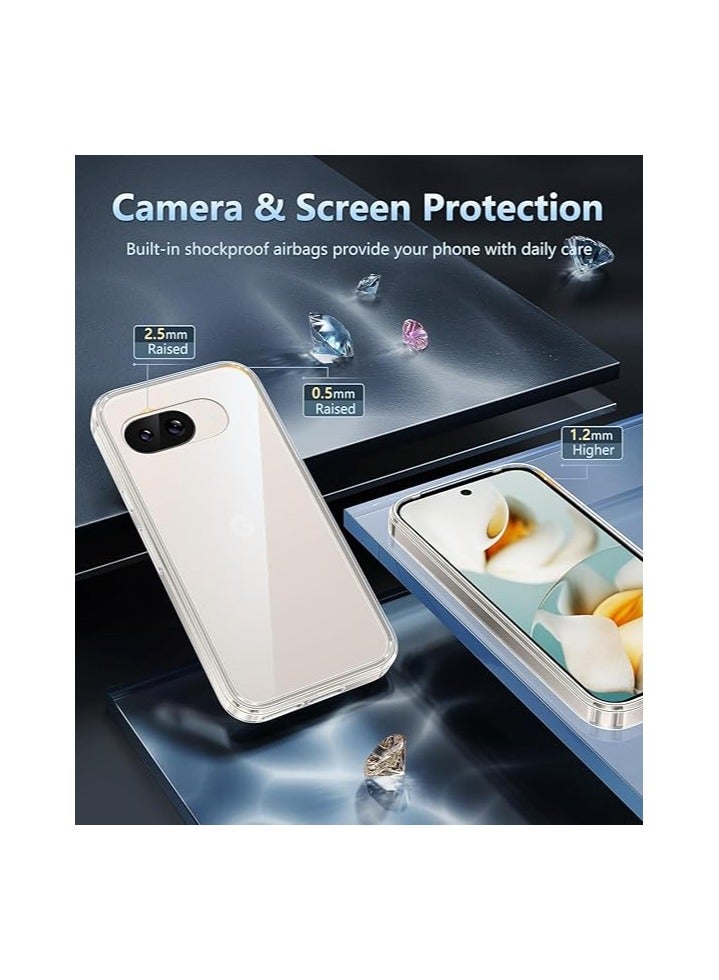 Case for Google Pixel 9a TPU and Clear PC Hybrid Hard Acrylic Slim Phone Case Clear Ultra Crystal Transparent Protective Back Cover Shock Absorption Flexible Silicone Case For Google Pixel 9a 2025 - Image 5