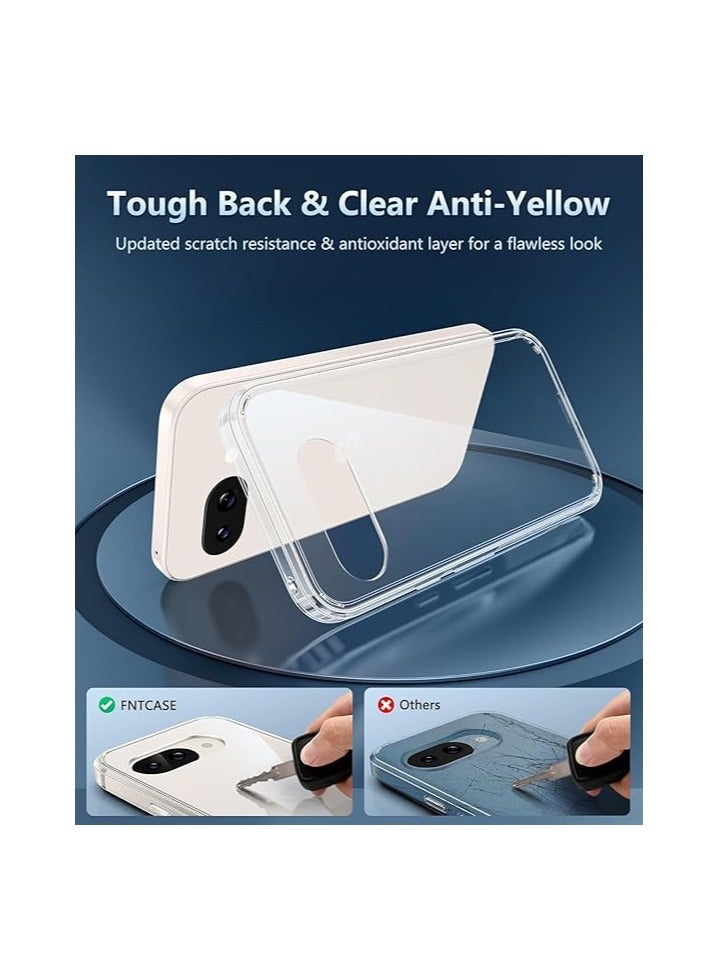 Case for Google Pixel 9a TPU and Clear PC Hybrid Hard Acrylic Slim Phone Case Clear Ultra Crystal Transparent Protective Back Cover Shock Absorption Flexible Silicone Case For Google Pixel 9a 2025 - Image 4