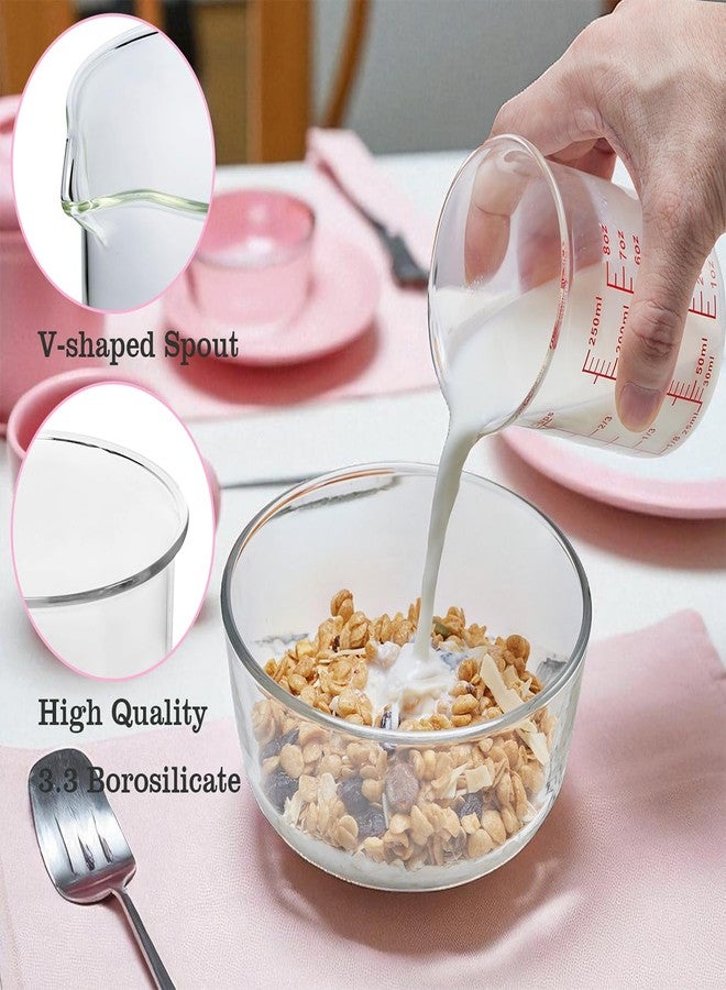 Ackers BORO3.3 Ackers High Borosilicate Glass Measuring Cup Set with Pour Spout,60ml(2OZ),120ml(4OZ), 250ml(8OZ) Glass Measuring Beaker for Kitchen or Restaurant, Easy to Read - Image 4