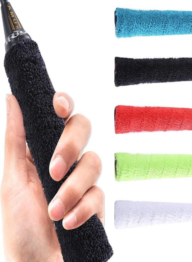 Canbee مقبض منشفة مانع للانزلاق من القطن لمضرب تنس الريشة من كانبي، مناسب لمضرب تنس الريشة، وشريط لاصق ماص للعرق، مناسب لتنس الريشة، وتنس الكرة، ومضرب بيكلبات، عبوة من 4 قطع (عبوة متعددة - 4 قطع) - Image 1